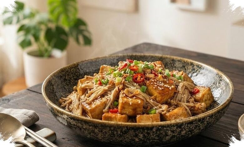 Jangan Santap Enoki Setengah Matang, Olah dengan Egg Tofu untuk Lauk Gurih 30 Menit
