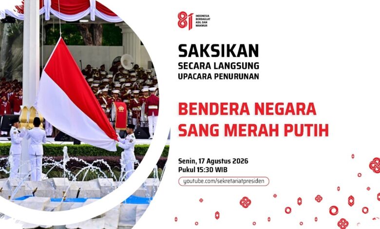 9 Paskibraka dari Berbagai Provinsi Menurunkan Merah Putih di Istana Merdeka