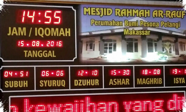 Lima Waktu Sholat di Palembang 18 Agustus 2026, Jangan Sampai Terlewat