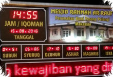 Lima Waktu Sholat di Palembang 18 Agustus 2026, Jangan Sampai Terlewat